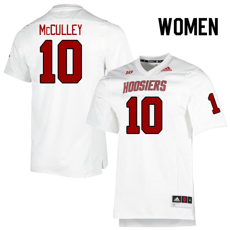 Women #10 Derin McCulley Indiana Hoosiers College Football Jerseys Stitched Sale-Retro